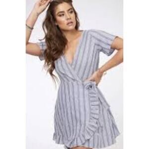 Blue Rain Faux‎ Wrap Dress